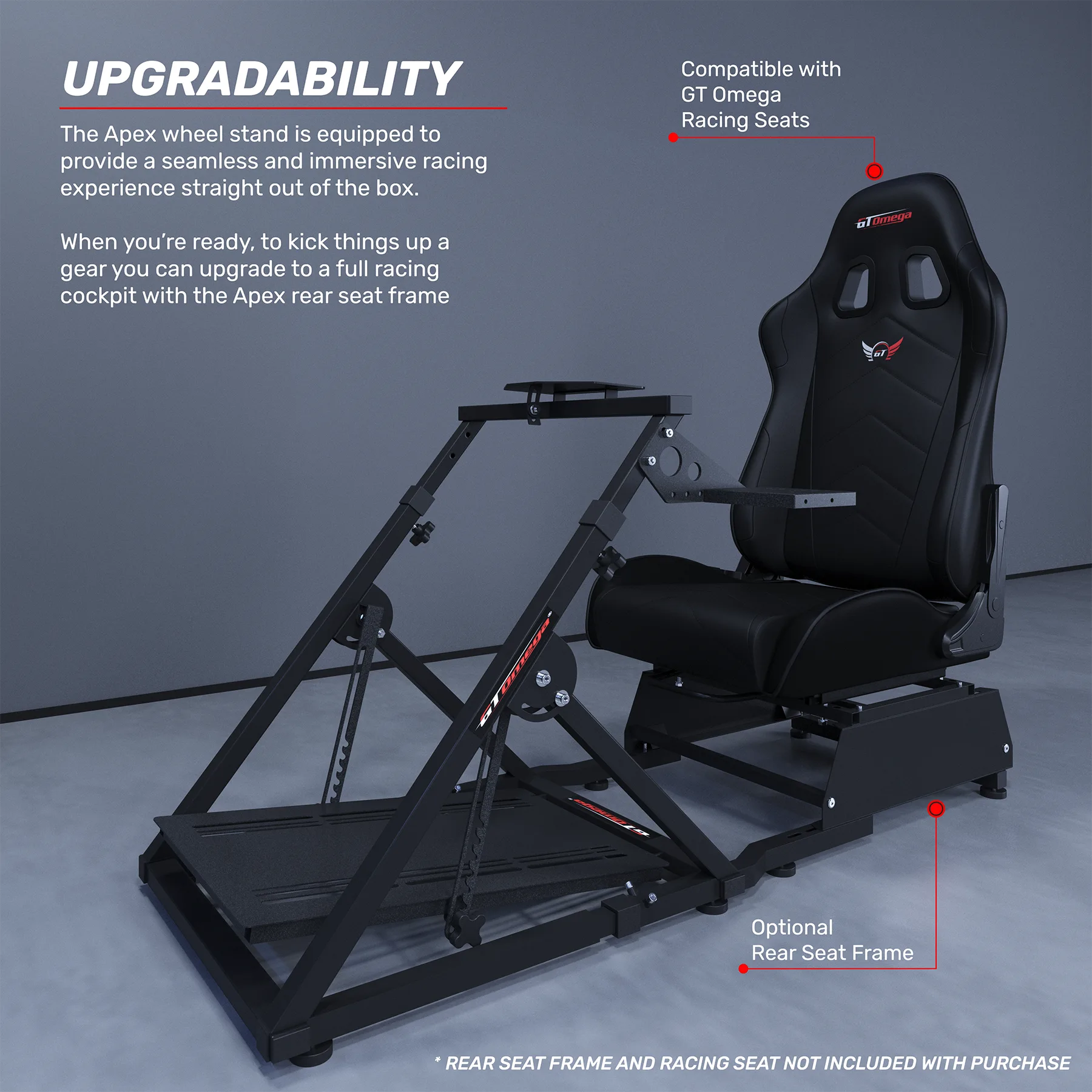 Seat Omega Wheel Stand Apex Rear Seat Frame For Sim Racing GT Omega