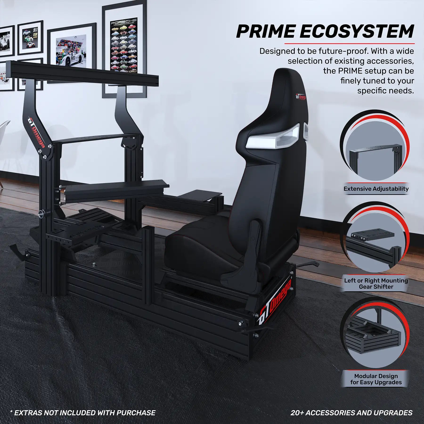 PRIME Cockpit Aluminium Profile Cockpit for Sim Racing GT Omega GT Omega USA