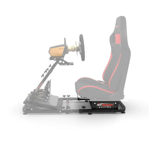 CLASSIC Rear Seat Frame mounted to Classic Steering wheel with transparent RS6 Racing Seat side view